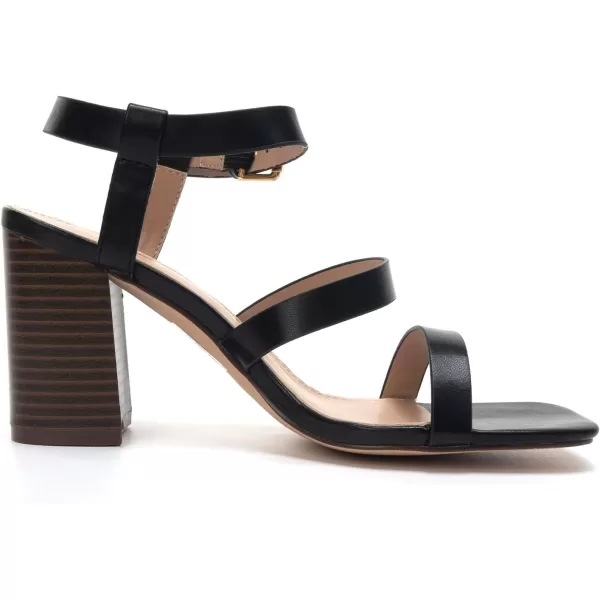FUNKYMONKEY Heeled Sandal for Womens Chunky Heel Square Open Toe Ankle Strap Dress Sandals