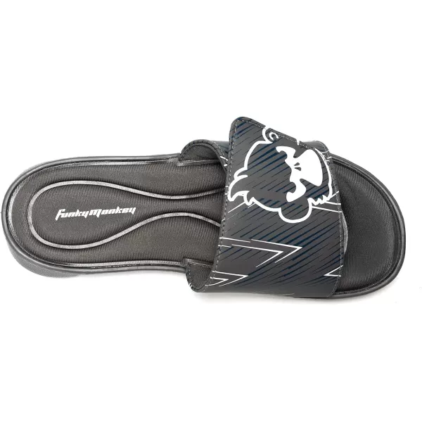 FUNKYMONKEY Memory Foam Sandals for Men, Outdoor Adjustable Comfort Graphic Strap Slide Sandals