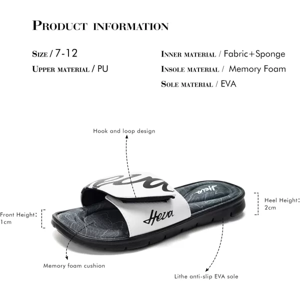 FUNKYMONKEY Memory Foam Sandals for Men, Outdoor Adjustable Comfort Graphic Strap Slide Sandals