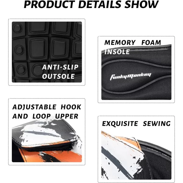 FUNKYMONKEY Memory Foam Sandals for Men, Outdoor Adjustable Comfort Graphic Strap Slide Sandals