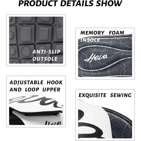 FUNKYMONKEY Memory Foam Sandals for Men, Outdoor Adjustable Comfort Graphic Strap Slide Sandals