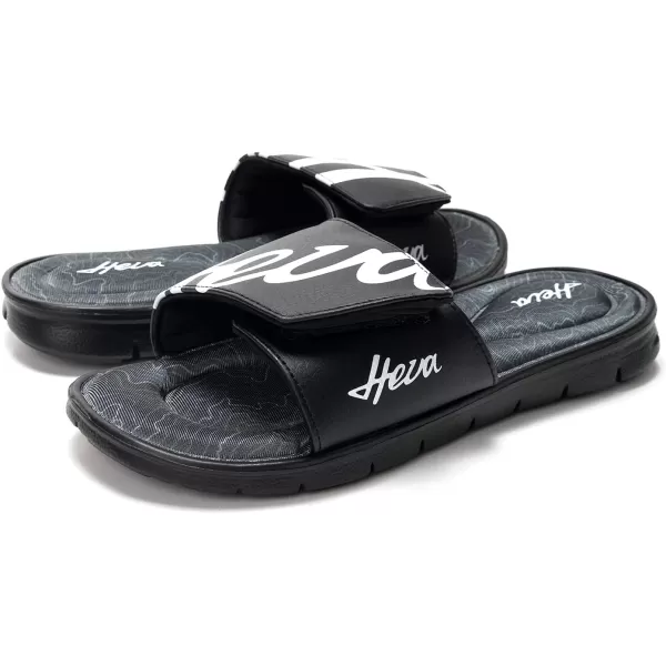 FUNKYMONKEY Memory Foam Sandals for Men, Outdoor Adjustable Comfort Graphic Strap Slide Sandals