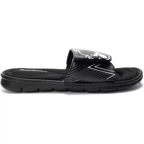FUNKYMONKEY Memory Foam Sandals for Men, Outdoor Adjustable Comfort Graphic Strap Slide Sandals