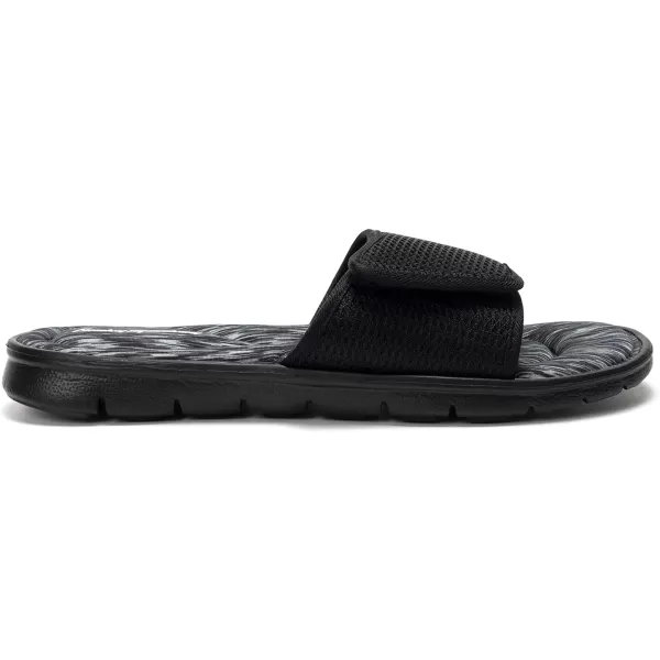 FUNKYMONKEY Memory Foam Sandals for Men, Outdoor Adjustable Comfort Graphic Strap Slide Sandals