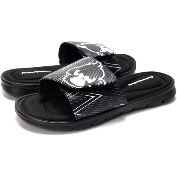 FUNKYMONKEY Memory Foam Sandals for Men, Outdoor Adjustable Comfort Graphic Strap Slide Sandals