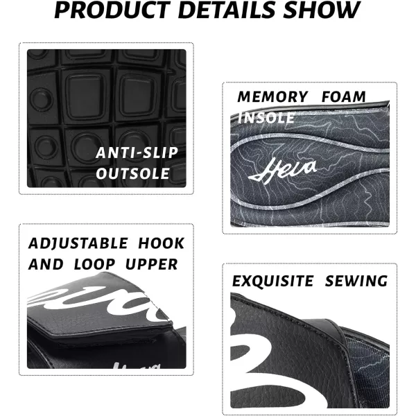 FUNKYMONKEY Memory Foam Sandals for Men, Outdoor Adjustable Comfort Graphic Strap Slide Sandals