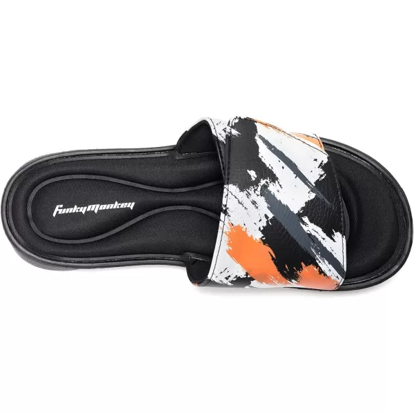 FUNKYMONKEY Memory Foam Sandals for Men, Outdoor Adjustable Comfort Graphic Strap Slide Sandals