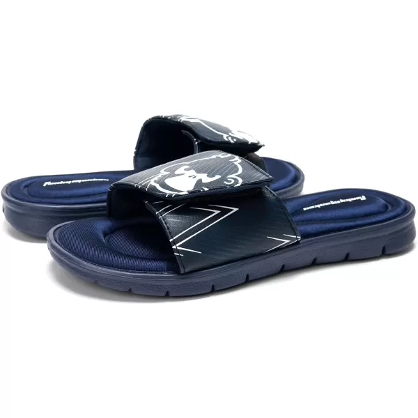 FUNKYMONKEY Memory Foam Sandals for Men, Outdoor Adjustable Comfort Graphic Strap Slide Sandals
