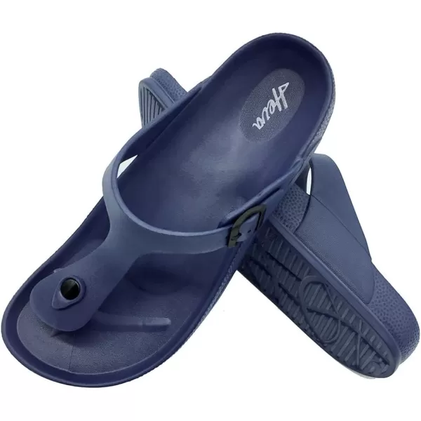 FUNKYMONKEY Men's Comfort Slides Double Buckle Adjustable EVA Flat Sandals