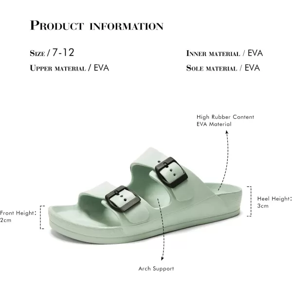 FUNKYMONKEY Men's Comfort Slides Double Buckle Adjustable EVA Flat Sandals