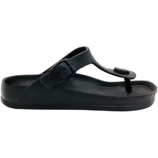 FUNKYMONKEY Men's Comfort Slides Double Buckle Adjustable EVA Flat Sandals