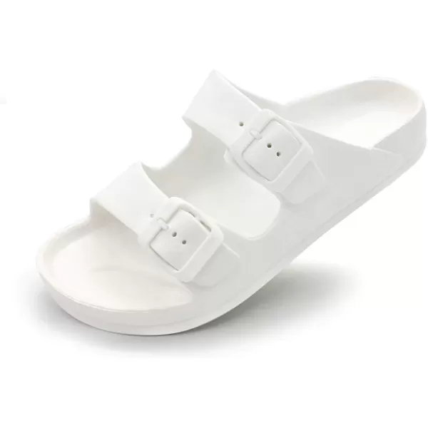 FUNKYMONKEY Men's Comfort Slides Double Buckle Adjustable EVA Flat Sandals