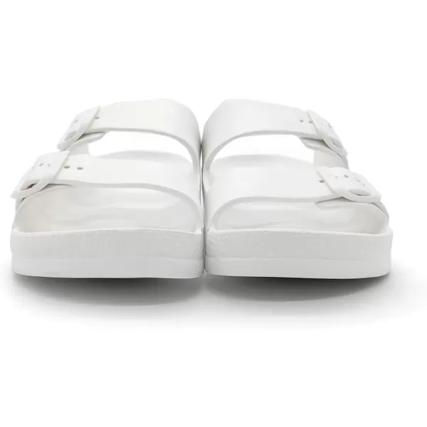 FUNKYMONKEY Men's Comfort Slides Double Buckle Adjustable EVA Flat Sandals