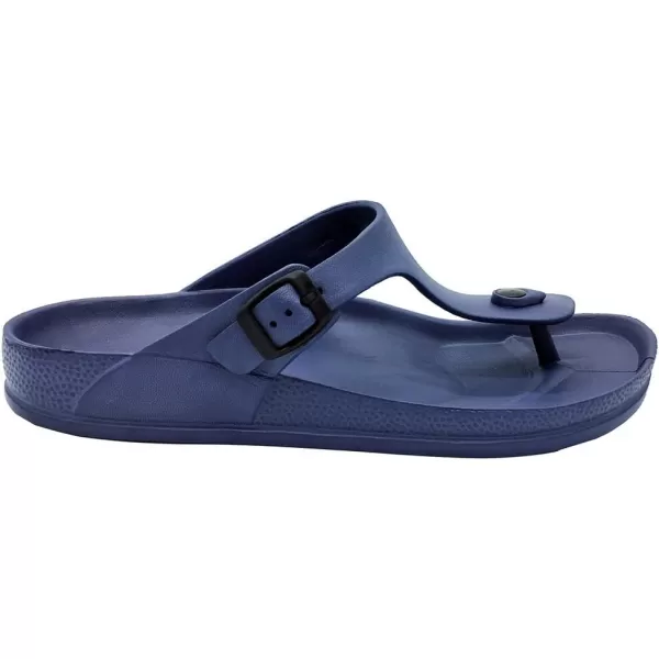 FUNKYMONKEY Men's Comfort Slides Double Buckle Adjustable EVA Flat Sandals