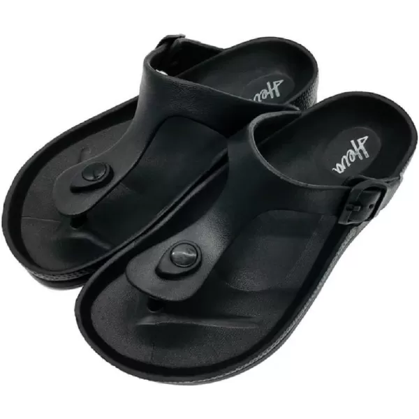 FUNKYMONKEY Men's Comfort Slides Double Buckle Adjustable EVA Flat Sandals