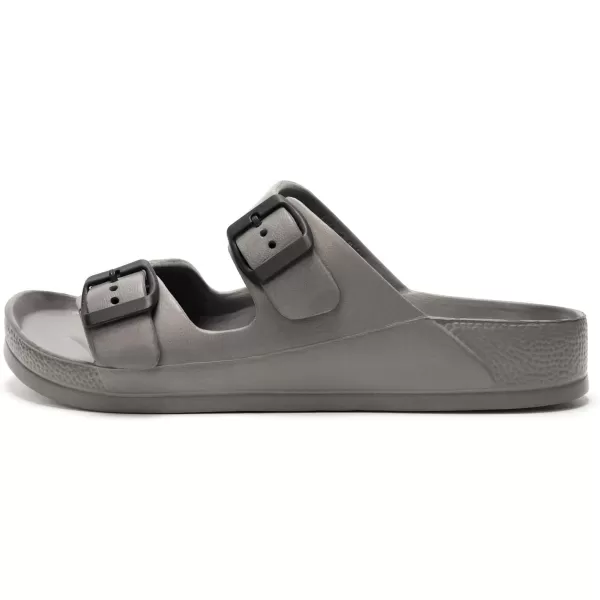 FUNKYMONKEY Men's Comfort Slides Double Buckle Adjustable EVA Flat Sandals