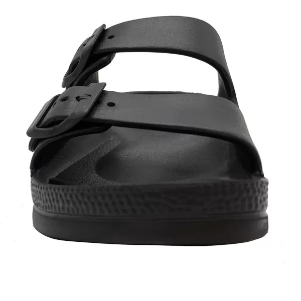 FUNKYMONKEY Men's Comfort Slides Double Buckle Adjustable EVA Flat Sandals