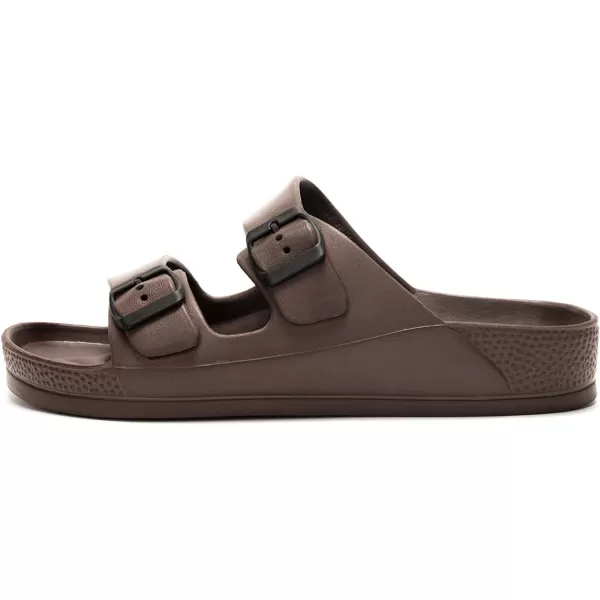 FUNKYMONKEY Men's Comfort Slides Double Buckle Adjustable EVA Flat Sandals