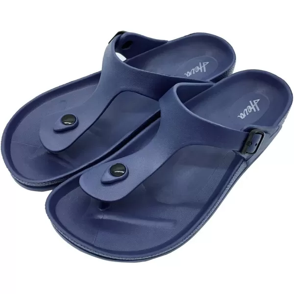 FUNKYMONKEY Men's Comfort Slides Double Buckle Adjustable EVA Flat Sandals