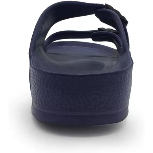 FUNKYMONKEY Men's Comfort Slides Double Buckle Adjustable EVA Flat Sandals