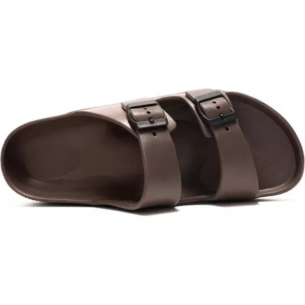 FUNKYMONKEY Men's Comfort Slides Double Buckle Adjustable EVA Flat Sandals