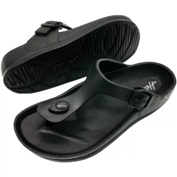FUNKYMONKEY Men's Comfort Slides Double Buckle Adjustable EVA Flat Sandals
