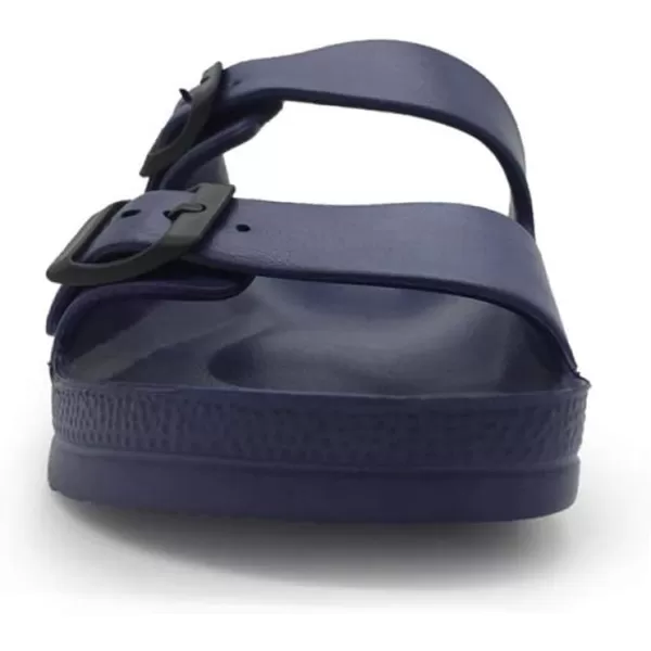 FUNKYMONKEY Men's Comfort Slides Double Buckle Adjustable EVA Flat Sandals