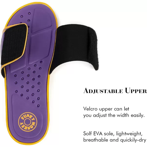 FUNKYMONKEY Men's Slide Sandals with Adjustable Upper and Comfort Quick-Dry Footbed Beach Shower Slippers