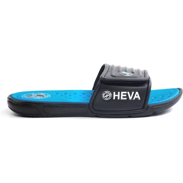 FUNKYMONKEY Men's Slide Sandals with Adjustable Upper and Comfort Quick-Dry Footbed Beach Shower Slippers