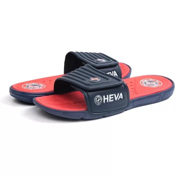 FUNKYMONKEY Men's Slide Sandals with Adjustable Upper and Comfort Quick-Dry Footbed Beach Shower Slippers