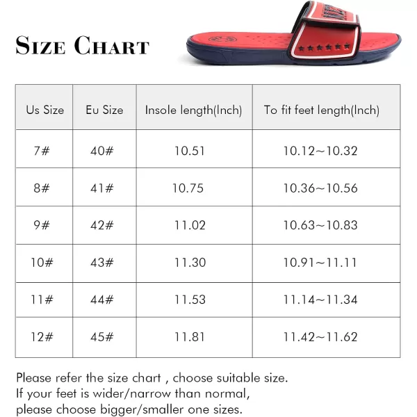 FUNKYMONKEY Men's Slide Sandals with Adjustable Upper and Comfort Quick-Dry Footbed Beach Shower Slippers