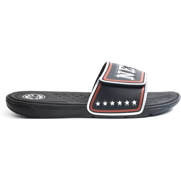 FUNKYMONKEY Men's Slide Sandals with Adjustable Upper and Comfort Quick-Dry Footbed Beach Shower Slippers