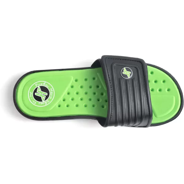 FUNKYMONKEY Men's Slide Sandals with Adjustable Upper and Comfort Quick-Dry Footbed Beach Shower Slippers