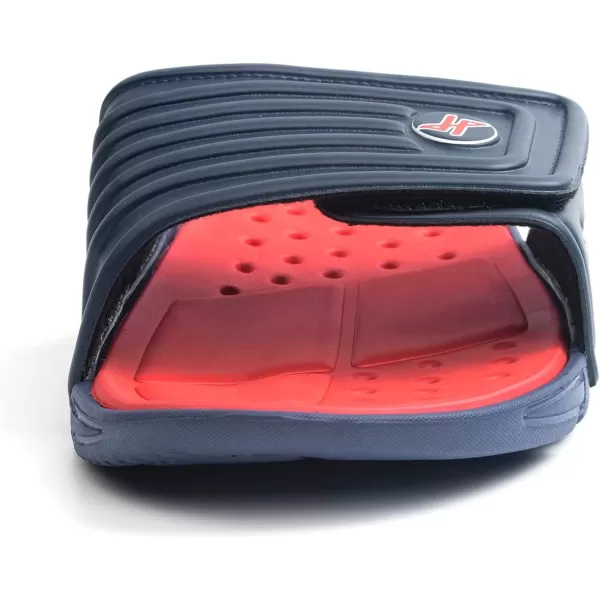 FUNKYMONKEY Men's Slide Sandals with Adjustable Upper and Comfort Quick-Dry Footbed Beach Shower Slippers