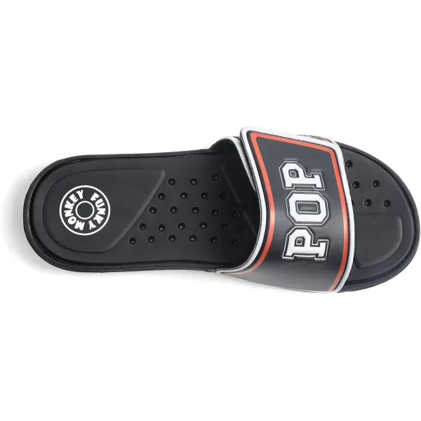 FUNKYMONKEY Men's Slide Sandals with Adjustable Upper and Comfort Quick-Dry Footbed Beach Shower Slippers