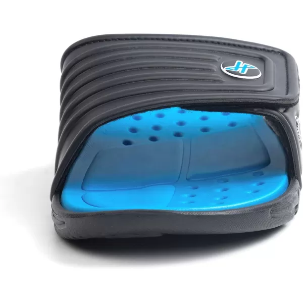 FUNKYMONKEY Men's Slide Sandals with Adjustable Upper and Comfort Quick-Dry Footbed Beach Shower Slippers