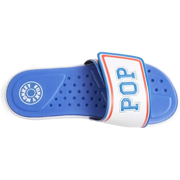 FUNKYMONKEY Men's Slide Sandals with Adjustable Upper and Comfort Quick-Dry Footbed Beach Shower Slippers