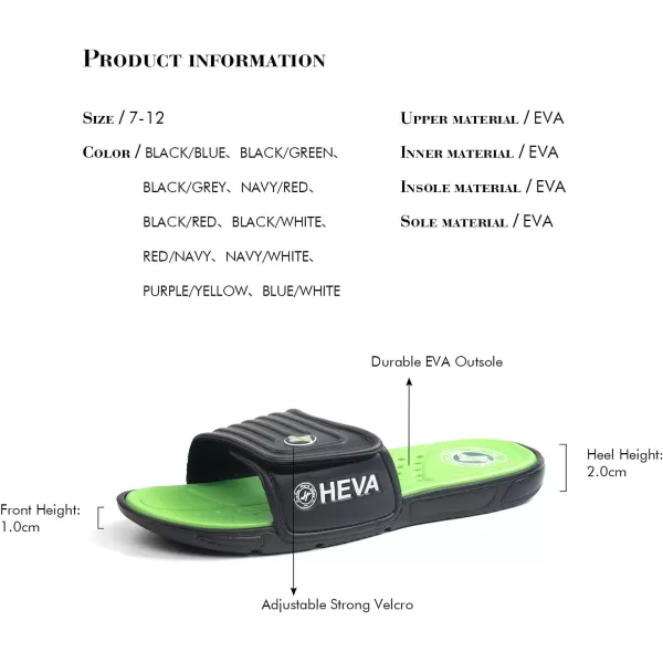 FUNKYMONKEY Men's Slide Sandals with Adjustable Upper and Comfort Quick-Dry Footbed Beach Shower Slippers