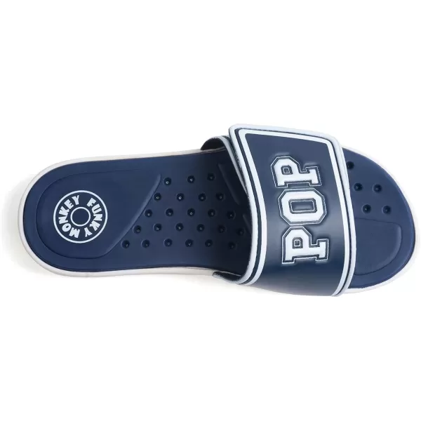FUNKYMONKEY Men's Slide Sandals with Adjustable Upper and Comfort Quick-Dry Footbed Beach Shower Slippers