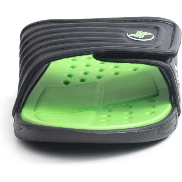 FUNKYMONKEY Men's Slide Sandals with Adjustable Upper and Comfort Quick-Dry Footbed Beach Shower Slippers