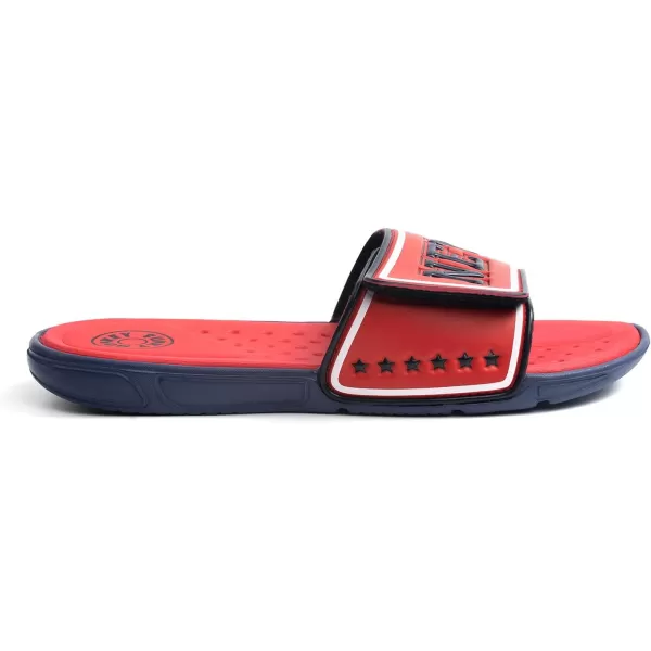 FUNKYMONKEY Men's Slide Sandals with Adjustable Upper and Comfort Quick-Dry Footbed Beach Shower Slippers