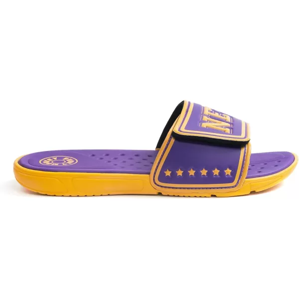 FUNKYMONKEY Men's Slide Sandals with Adjustable Upper and Comfort Quick-Dry Footbed Beach Shower Slippers