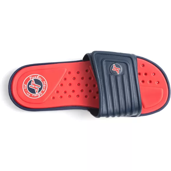 FUNKYMONKEY Men's Slide Sandals with Adjustable Upper and Comfort Quick-Dry Footbed Beach Shower Slippers