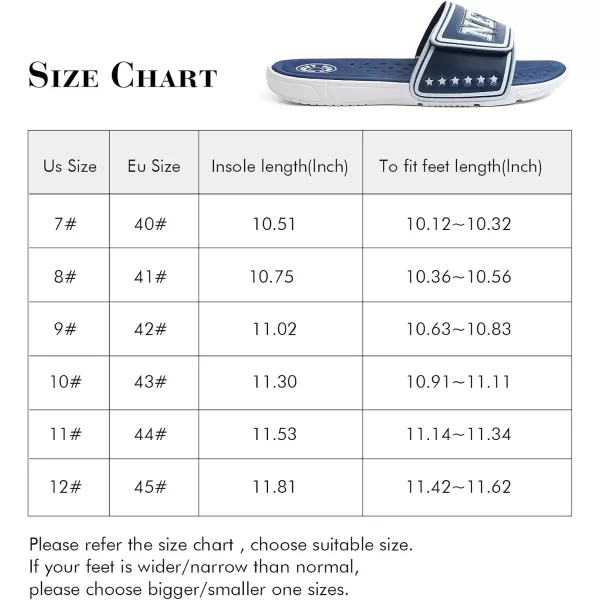 FUNKYMONKEY Men's Slide Sandals with Adjustable Upper and Comfort Quick-Dry Footbed Beach Shower Slippers