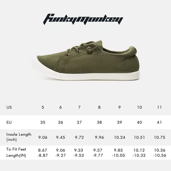 FUNKYMONKEY Shoes for Women, Comfort Low Top Canvas Slip On Sneakers Classic Casual Walking Shoes