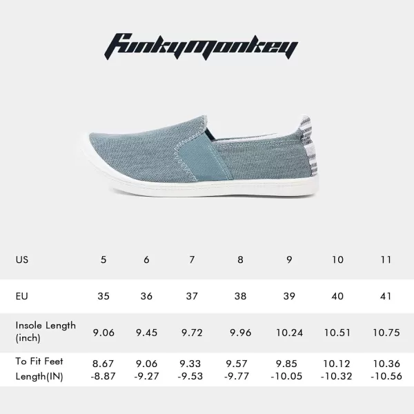 FUNKYMONKEY Shoes for Women, Comfort Low Top Canvas Slip On Sneakers Classic Casual Walking Shoes