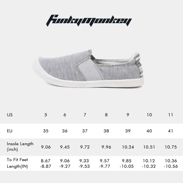 FUNKYMONKEY Shoes for Women, Comfort Low Top Canvas Slip On Sneakers Classic Casual Walking Shoes