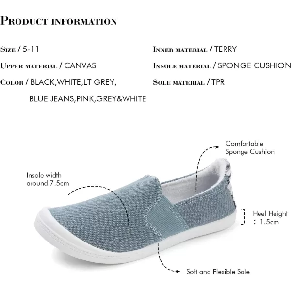 FUNKYMONKEY Shoes for Women, Comfort Low Top Canvas Slip On Sneakers Classic Casual Walking Shoes