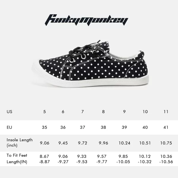 FUNKYMONKEY Shoes for Women, Comfort Low Top Canvas Slip On Sneakers Classic Casual Walking Shoes