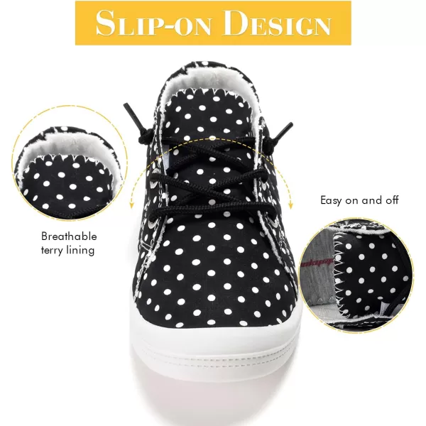 FUNKYMONKEY Shoes for Women, Comfort Low Top Canvas Slip On Sneakers Classic Casual Walking Shoes